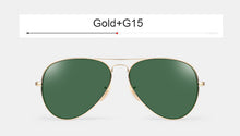 Fashion Vintage Men Stainless Glass Polarized Sunglasses Women Brand Designer Rose Gold G15 Mirror Driving Aviation Sun Glasses